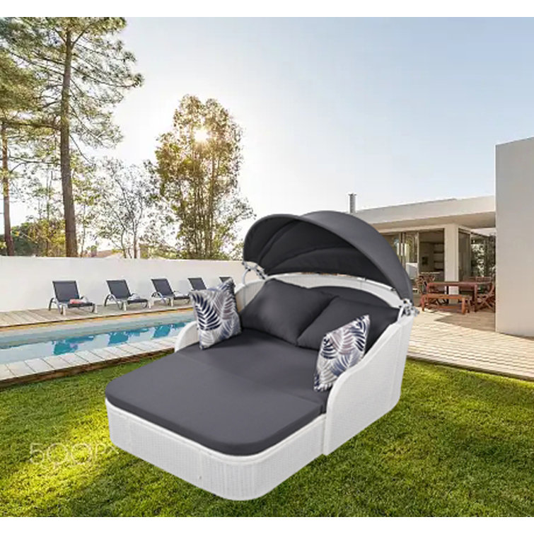 Double outdoor sunbed with canopy new arrivals